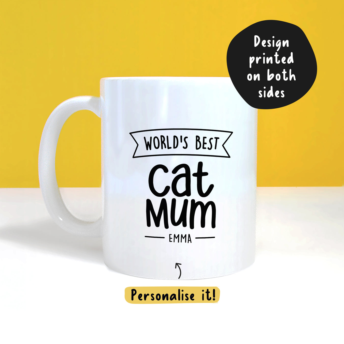 World's Best Cat Mum Personalised Mug