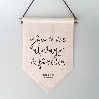 You and Me Always Personalised Wall Hanging
